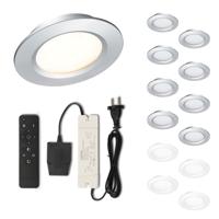 Set LED-inbouwspot met afstandsbediening Modena zilver 3W dimbaar 1-12 stuks