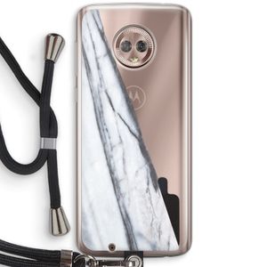 Gestreepte marmer: Motorola Moto G6 Transparant Hoesje met koord