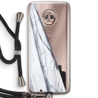 Gestreepte marmer: Motorola Moto G6 Transparant Hoesje met koord