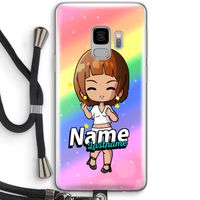 Chibi Maker vrouw: Samsung Galaxy S9 Transparant Hoesje met koord