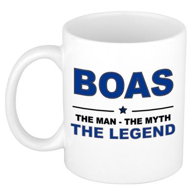 Boas cadeau mok - man myth legend - naam koffiemok / beker - wit en blauw - 300 ml Boas cadeau mok - man myth legend - naam koffiemok / beker - wit en blauw - 300 ml