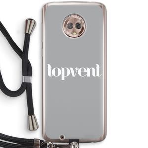 Topvent Grijs Wit: Motorola Moto G6 Transparant Hoesje met koord