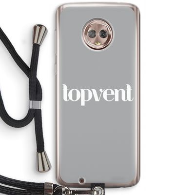 Topvent Grijs Wit: Motorola Moto G6 Transparant Hoesje met koord