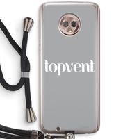 Topvent Grijs Wit: Motorola Moto G6 Transparant Hoesje met koord
