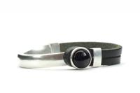 Qoss Zwarte Armband Gwen Zwarte Bol - Maat S