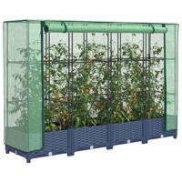 Verhoogde plantenbak met kashoes rotanlook 160x40x123 cm