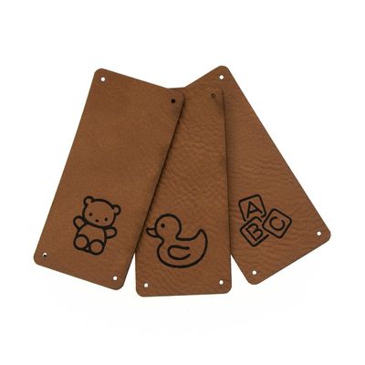Leren Vouw Label 'Baby Speelgoed' 30x65mm set van 3 stuks Leren Vouw Label 'Baby Speelgoed' 30x65mm set van 3 stuks