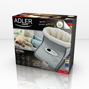 Adler AD 7432 elektrische deken/kussen Elektrisch verwarmde doek 100 W Grijs, Wit Pluche, Kunstwol