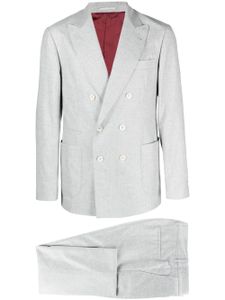 Brunello Cucinelli costume à boutonnière croisée - Gris