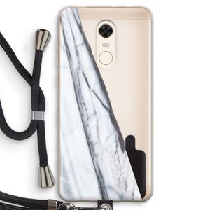 Gestreepte marmer: Xiaomi Redmi 5 Transparant Hoesje met koord