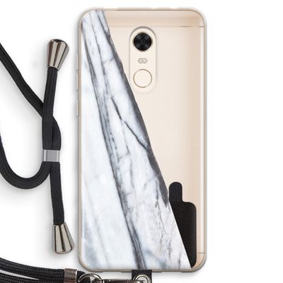 Gestreepte marmer: Xiaomi Redmi 5 Transparant Hoesje met koord