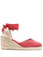 Castañer espadrilles à talon compensé - Rouge - thumbnail