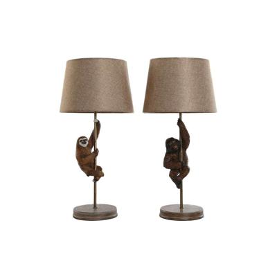 Bureaulamp Home ESPRIT Bruin Metaal Hars 50 W 220 V 26 x 26 x 53,5 cm (2 Stuks)