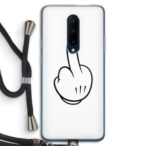 Middle finger white: OnePlus 7 Pro Transparant Hoesje met koord