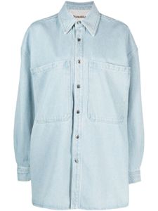 Nanushka chemise en jean Beaux à effet délavé - Bleu