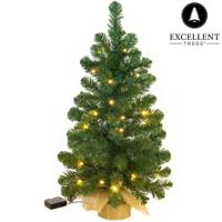 Excellent Trees® LED Jarbo 90 cm Mini Kerstboom met verlichting - Kunstkerstboom kant en klaar met Verlichting - Hoogwaardig PVC - 80 LED Lampjes