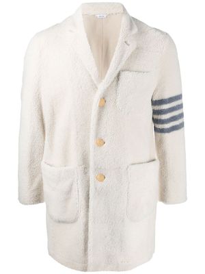 Thom Browne manteau lainé à 4 bandes signature - Blanc