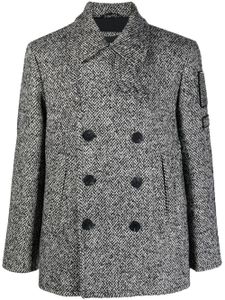 Neil Barrett manteau croisé en tweed - Noir