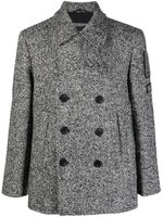 Neil Barrett manteau croisé en tweed - Noir - thumbnail