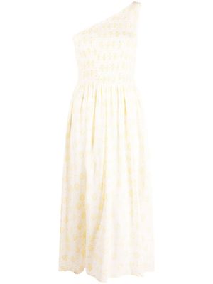 Cloe Cassandro robe mi-longue Tara à une épaule - Blanc