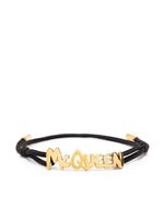 Alexander McQueen bracelet ajustable à logo lettre - Noir - thumbnail