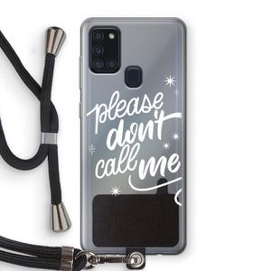 Don't call: Samsung Galaxy A21s Transparant Hoesje met koord