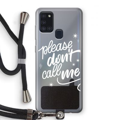 Don't call: Samsung Galaxy A21s Transparant Hoesje met koord