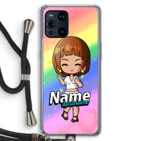 Chibi Maker vrouw: Oppo Find X3 Pro Transparant Hoesje met koord