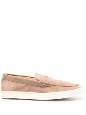 Brunello Cucinelli mocassins en daim à entaille penny - Marron