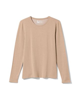HEMA Dames Themo T-shirt Ronde Hals Beige (beige)