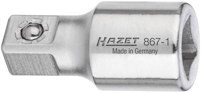 HAZET Verlengstuk 867-1 · 1/4 inch (6,3 mm) vierkant hol · 1/4 inch (6,3 mm) vierkant massief · Lengte: 25 mm
