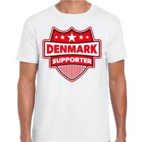 Denemarken / Denmark schild supporter t-shirt wit voor heren