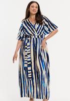 Yoek Maxi-jurk RIPPLES | Blauw | Maat 58/60
