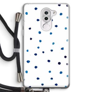 Blauwe stippen: Honor 6X Transparant Hoesje met koord
