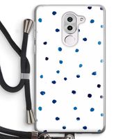 Blauwe stippen: Honor 6X Transparant Hoesje met koord