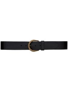 Saint Laurent ceinture en cuir à boucle - Noir