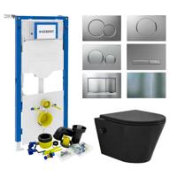 Geberit up320 Toiletset Bidesta | Rimless | Met Bidetkraan | Mat Zwart | Sigma Drukplaat