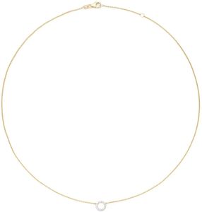 Glow 202.0631.00 Ketting Rondje geelgoud-zirconia wit 45 cm