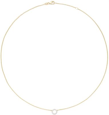 Glow 202.0631.00 Ketting Rondje geelgoud-zirconia wit 45 cm