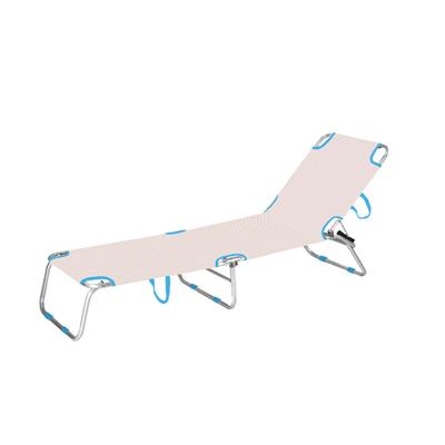 Marbueno Opvouwbare Aluminium Ligstoel Beige/Blauw Gesorteerd Strand en Zwembad 187X58X24 cm 10363