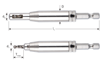 Rotec hss scharnierboor | 1/4"-bitopn. e6.3 | ø2,75 (schroef ø4-4,5) - 268.0003