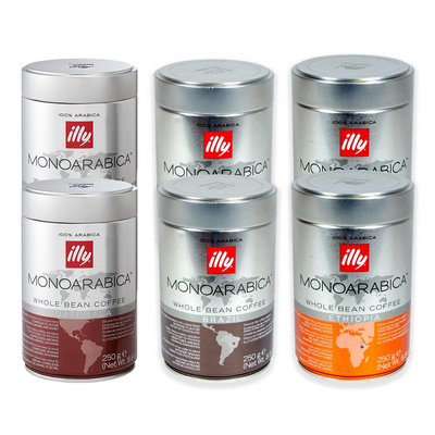 illy Monoarabica proefpakket - koffiebonen - 6 x 250 gram illy Monoarabica proefpakket - koffiebonen - 6 x 250 gram