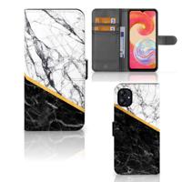 Samsung Galaxy A04e | Bookcase | Marmer Wit Zwart - Origineel Cadeau Man