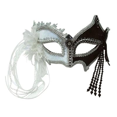 Venetiaans carnaval verkleed oogmasker - zwart en wit - volwassenen - Barok - Middeleeuwen Venetiaans carnaval verkleed oogmasker - zwart en wit - volwassenen - Barok - Middeleeuwen
