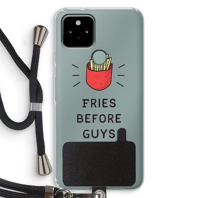 Fries before guys: Pixel 5 Transparant Hoesje met koord