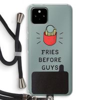 Fries before guys: Pixel 5 Transparant Hoesje met koord