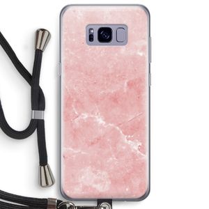 Roze marmer: Samsung Galaxy S8 Plus Transparant Hoesje met koord