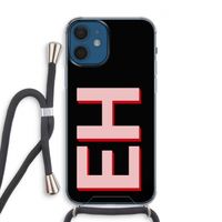 Monogram: iPhone 12 Transparant Hoesje met koord