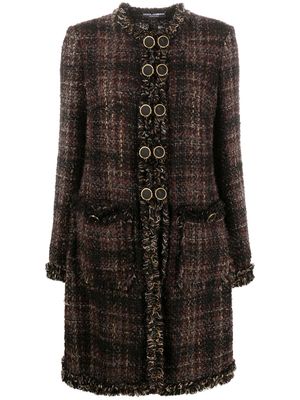Dolce & Gabbana veste courte en tweed à boutonnière - Marron