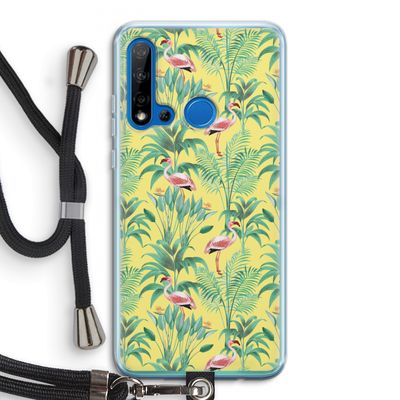 Flamingo party: Huawei P20 Lite (2019) Transparant Hoesje met koord
